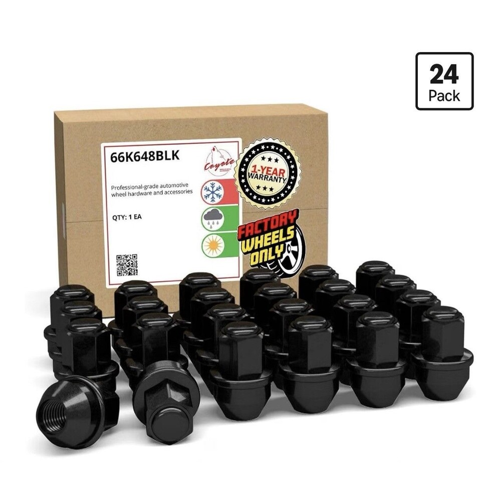 24 Black M14x1.5 Lug Nuts Ford F-150 Expedition Lightning Navigator 21mm